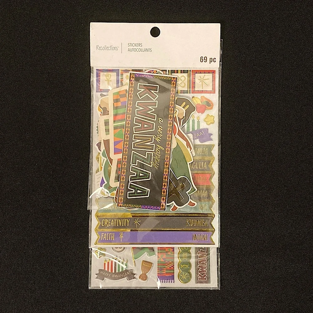 ⭐️ Recollections Kwanzaa 69 Scrapbooking Stickers Pack